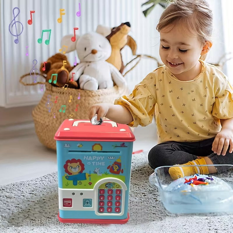 🦁 Electronic Money Suitcase Safe ATM – Kids Digital Piggy Bank with Password & Key Card 💰
