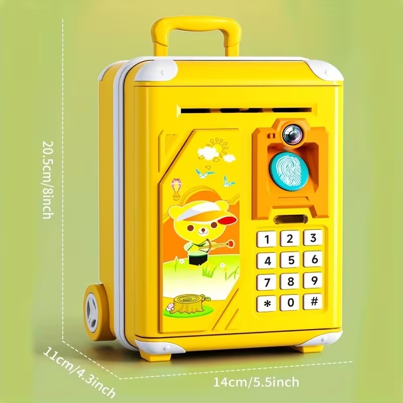 Electronic Mini ATM MACHINE With Fingerprint , Pin , Password Protection , THUM , Face Regonization