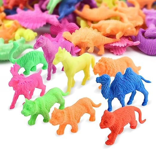 PACK OF 100-Animal Shape Crystal Rubber Jelly Growing  for Decoration - Toymallpk