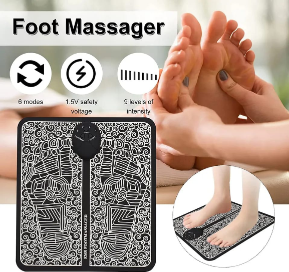 Foot Massager Mat Portable Folding Feet Massage Pad Machine Electronic USB Rechargeable