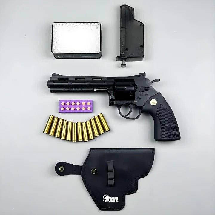 🔫 Shell-Ejecting Metal Revolver Toy – Realistic Action & GEL BLASTER 2IN 1