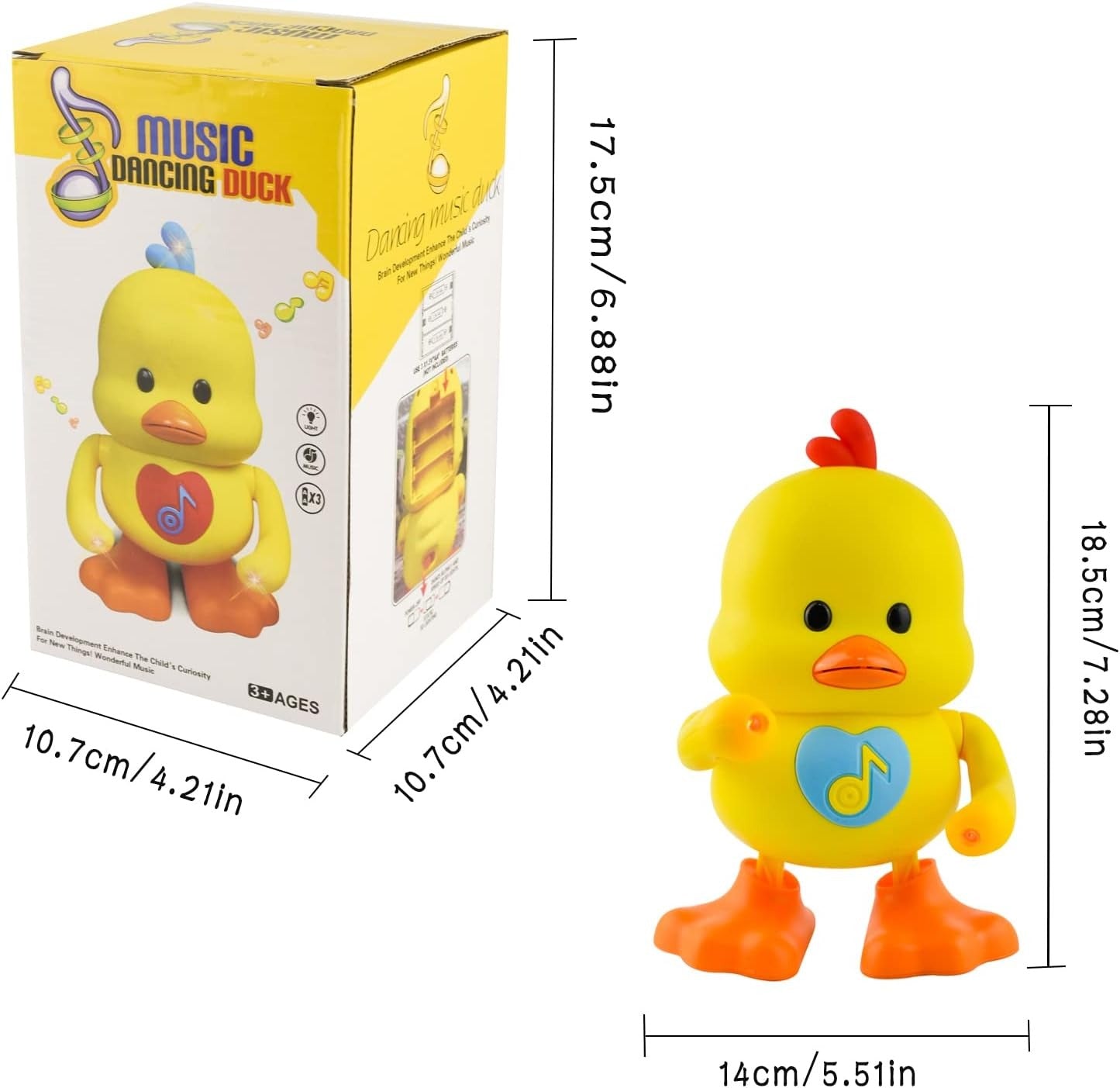 Musical Dancing Duck,Light Up Music Singing Dancing Crawling Walking Interactive Yellow Duck Toy,Singing Kids Duck Interactive Toys