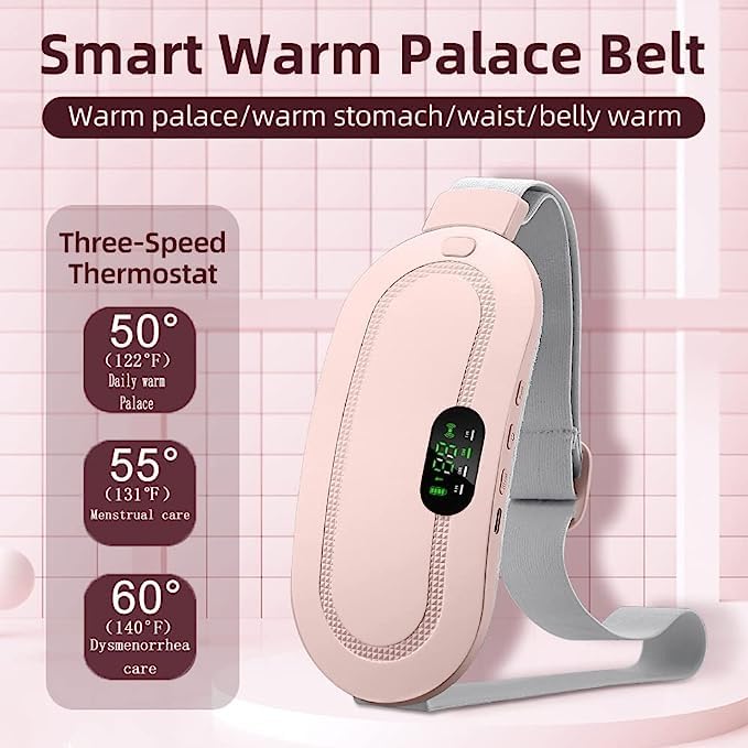 Period Pain Relief Device with 3 Heat Levels and 4 Vibration Massage - Toymallpk