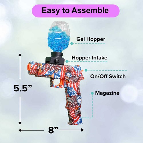 Gel Ball Blaster GUN Rechargeable Battery, Goggles Included - Toymallpk