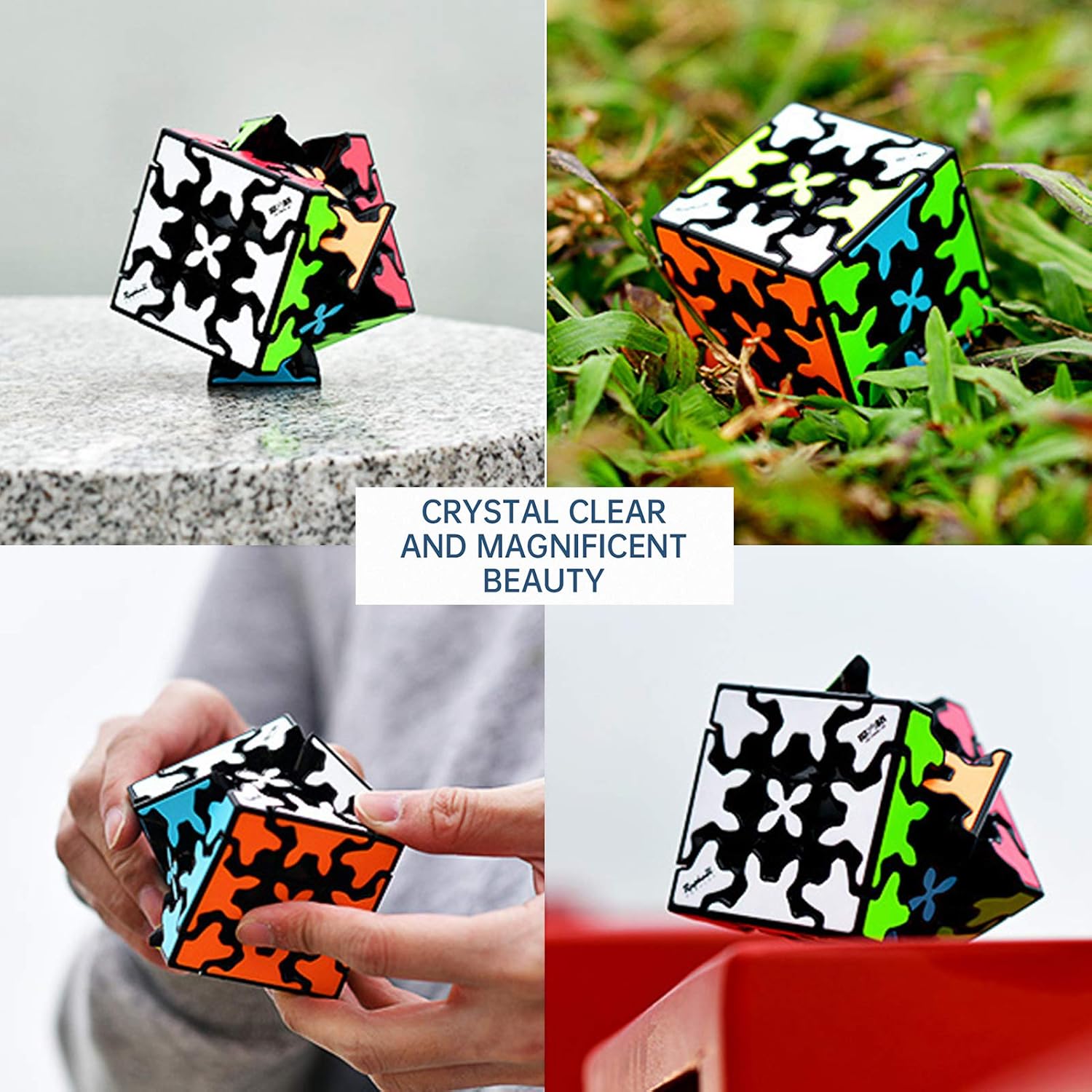 Gear Cube 3x3 with Three-Dimensional Gear Structure, Embedded Tile Design Magic Cube 3x3x3 Puzzles Toys (57mm), Suitable for Brain Development Puzzle Games for Children and Adults