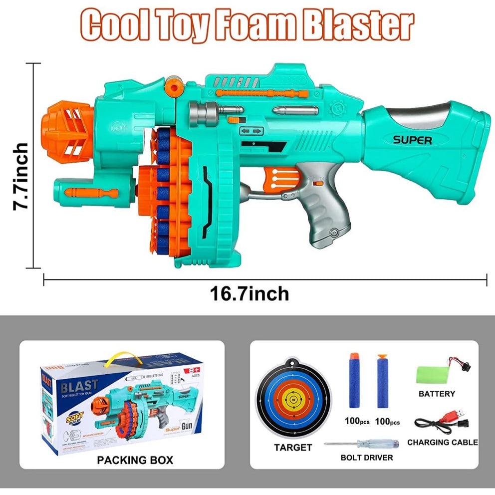 🔥 BLAST Super Gun – Soft Bullet Toy Gun with Automatic Rotation! 🎯🔫