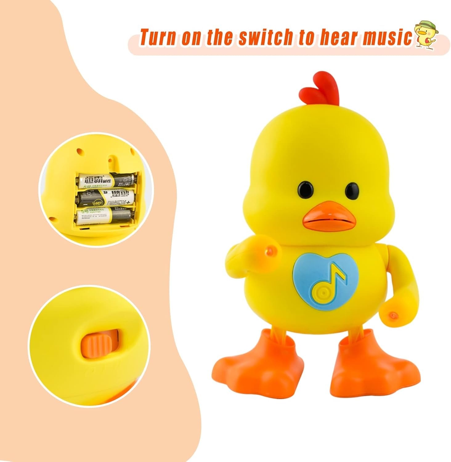 Musical Dancing Duck,Light Up Music Singing Dancing Crawling Walking Interactive Yellow Duck Toy,Singing Kids Duck Interactive Toys