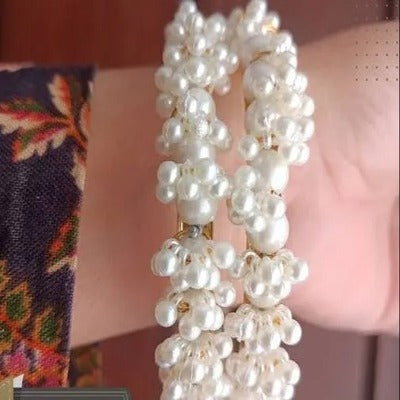 ladies bangles -Trendy pearl Gajra BanglesWhite Pearls/Beads - Fashionable Accessories for Girls and Women" churiyan set - sizes 2 or 2.5 dhai