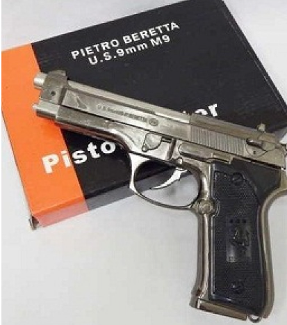 Metal 9 Mm Pistol Gun Shaped Cigarette Lighter( Black)