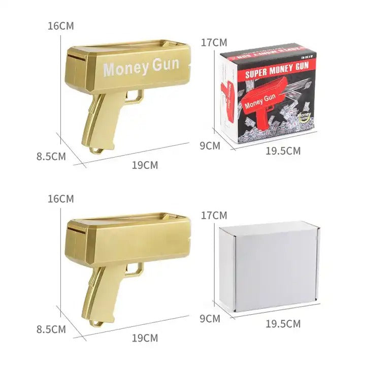 Gold Money Gun Cash Make Cashes Money Rain Gun Toy Shot Spray Real Golden Money Gun for Party