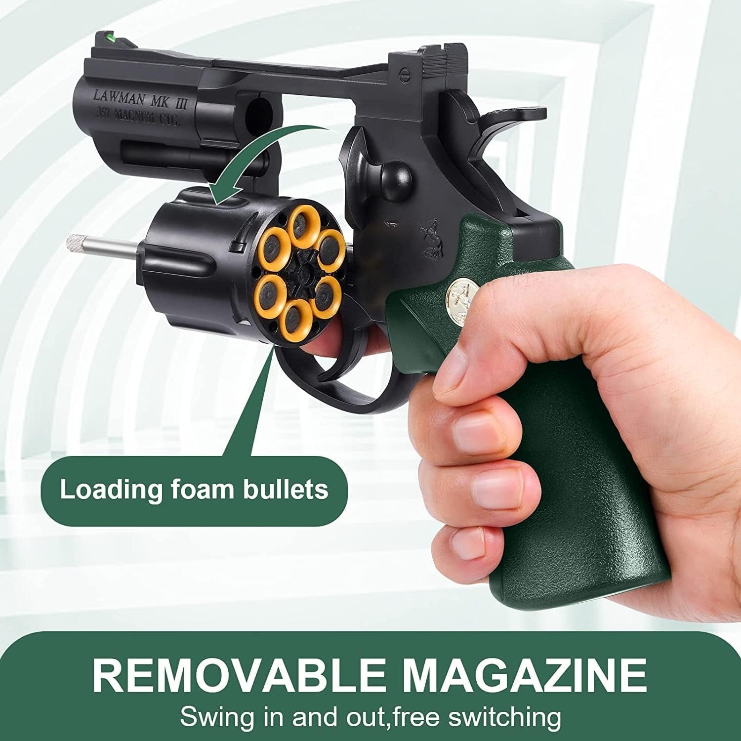 ZP5 Revolver Soft Bullet Toy GUN METAL BODY AND SHELL EJECT WITH GEL BLASTER 2 IN 1