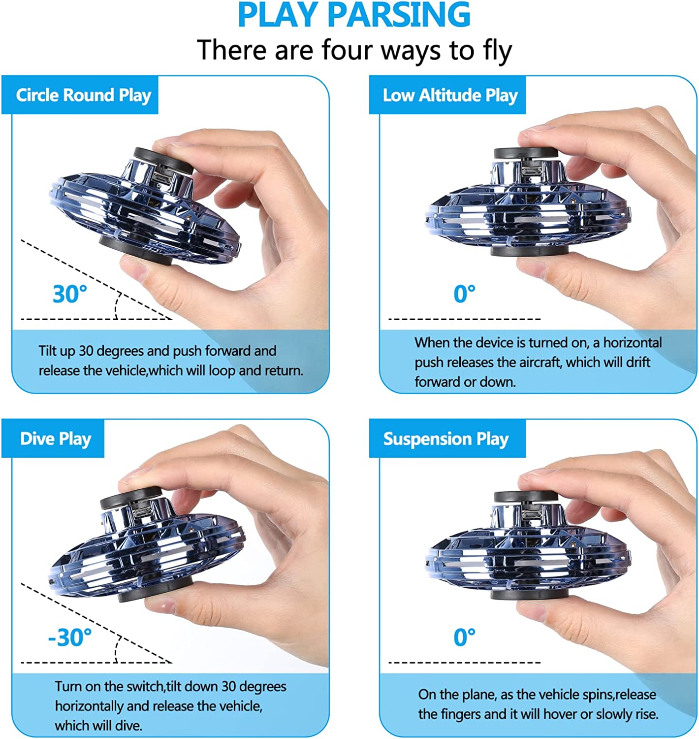 UFO Fingertip Upgrade Flight Gyro Flying Spinner - Toymallpk