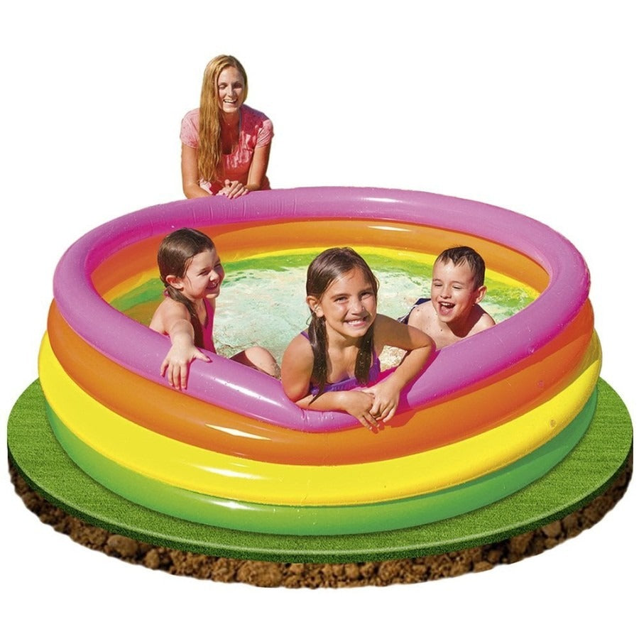 Intex Sunset Glow 4 Ring Rainbow Pool 66"X18" - Toymallpk