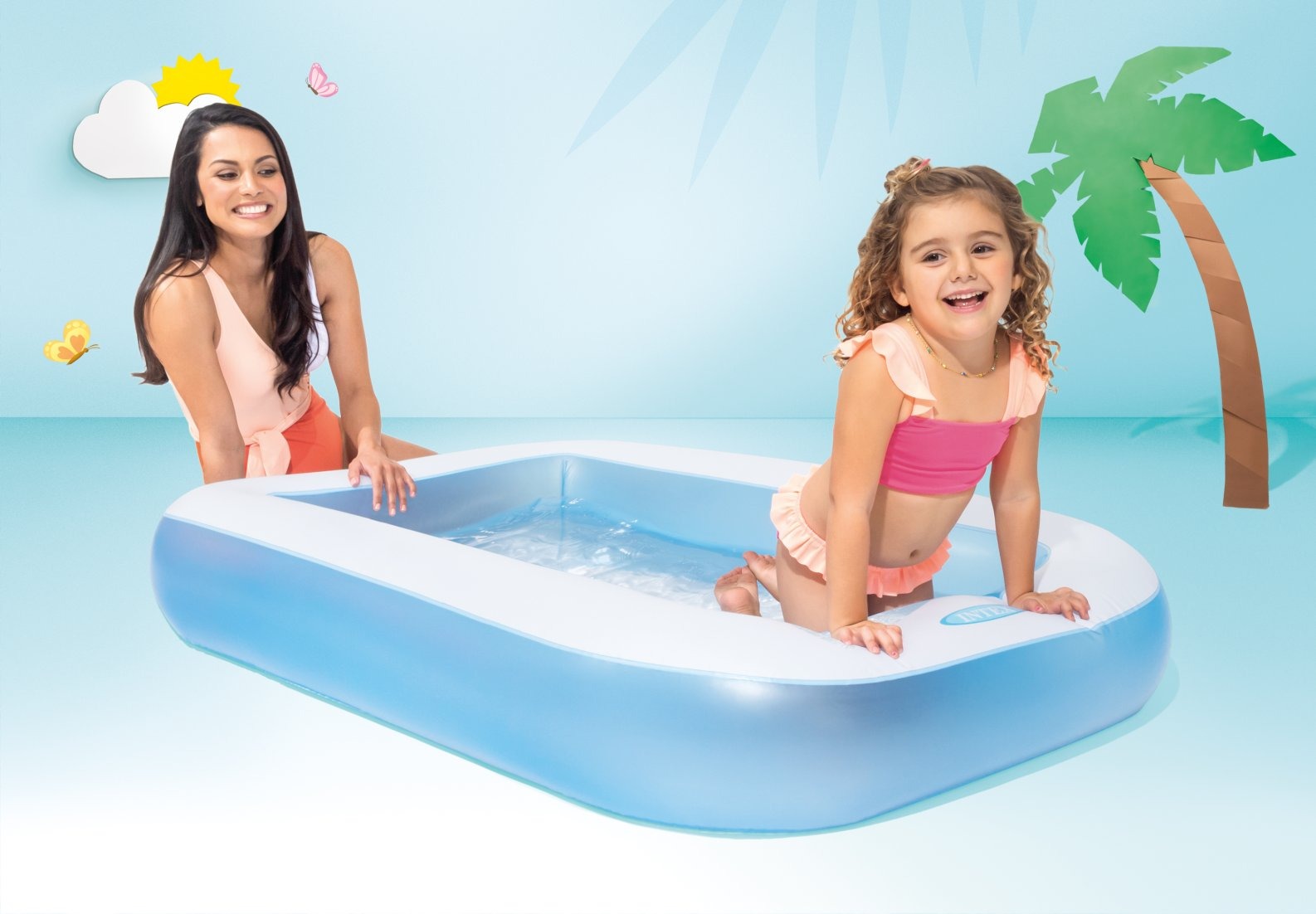 INTEX Rectangular Baby Pool ( 65.5" L x 39.5" W x 11" H ) - Toymallpk