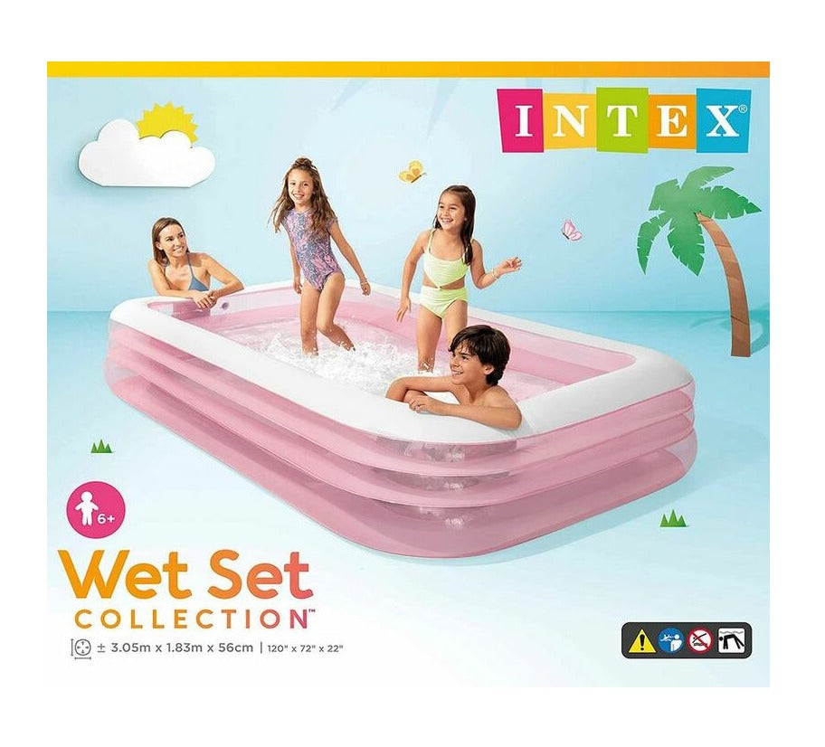 Intex Swim Center Family Pool Rectangular Pools (120"x72"x22" ) - Toymallpk