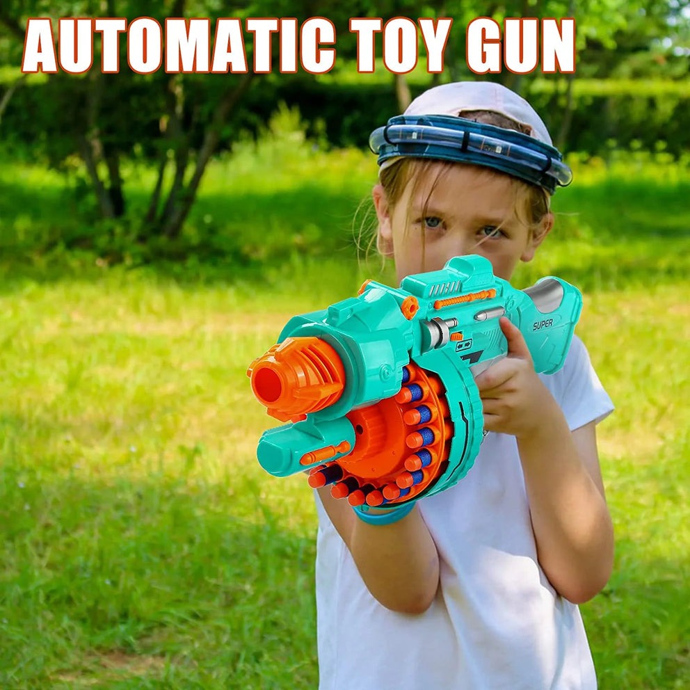 🔥 BLAST Super Gun – Soft Bullet Toy Gun with Automatic Rotation! 🎯🔫