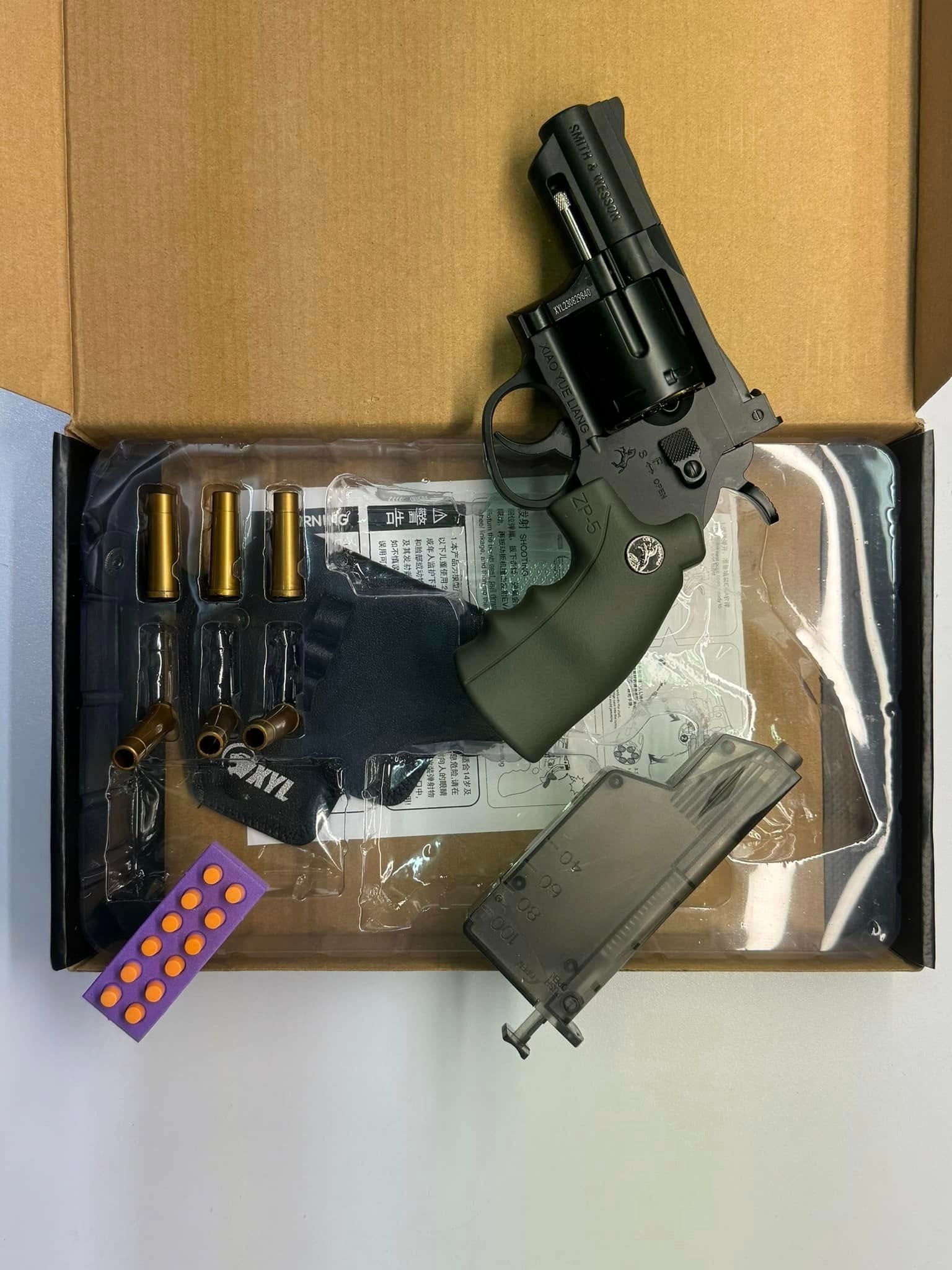 ZP5 Revolver Soft Bullet Toy GUN METAL BODY AND SHELL EJECT WITH GEL BLASTER 2 IN 1