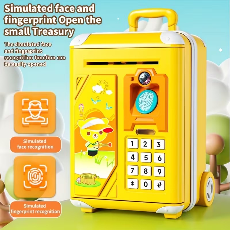 Electronic Mini ATM MACHINE With Fingerprint , Pin , Password Protection , THUM , Face Regonization