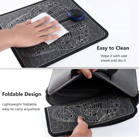 Foot Massager Mat Portable Folding Feet Massage Pad Machine Electronic USB Rechargeable - Toymallpk