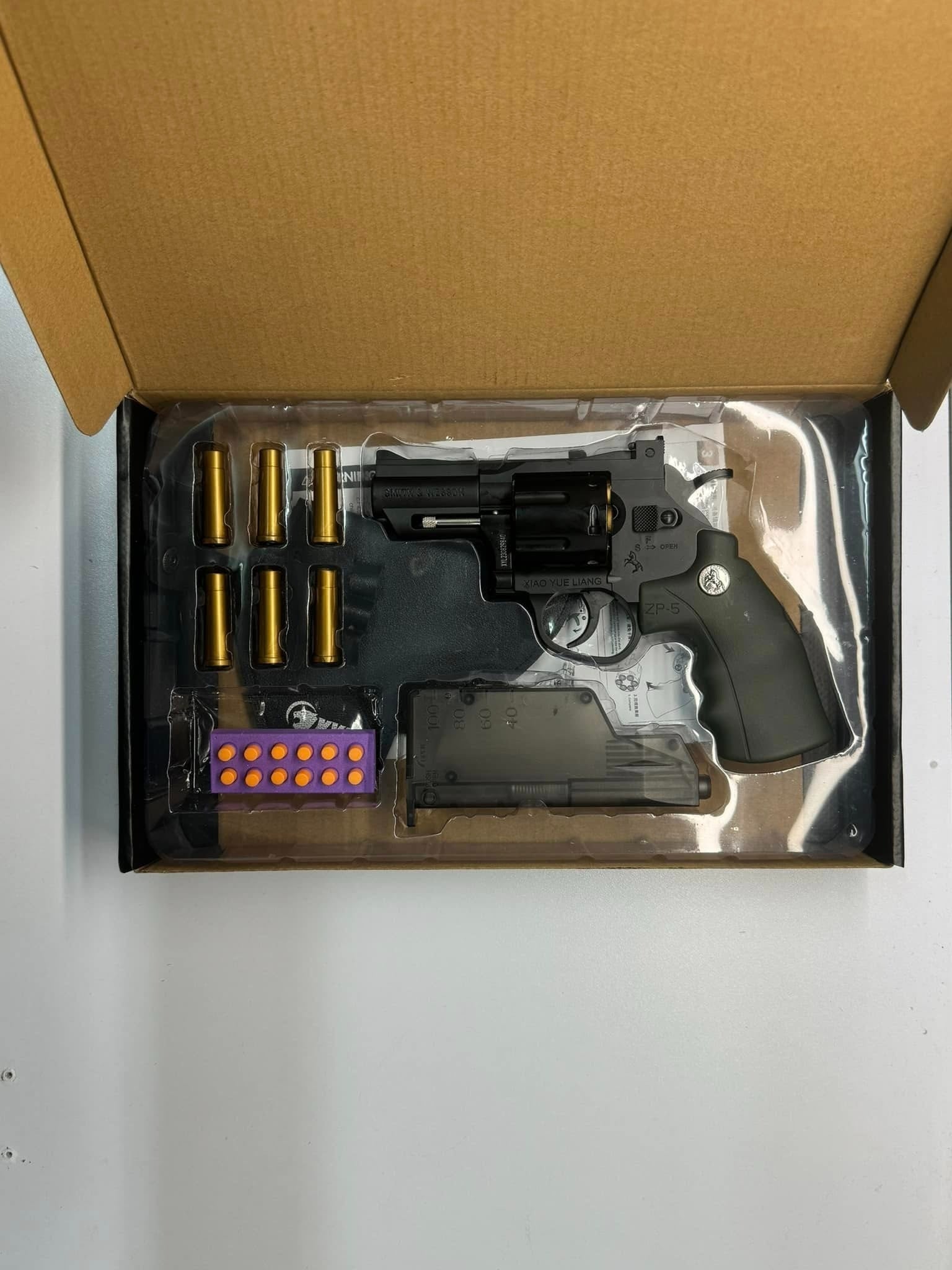 ZP5 Revolver Soft Bullet Toy GUN METAL BODY AND SHELL EJECT WITH GEL BLASTER 2 IN 1