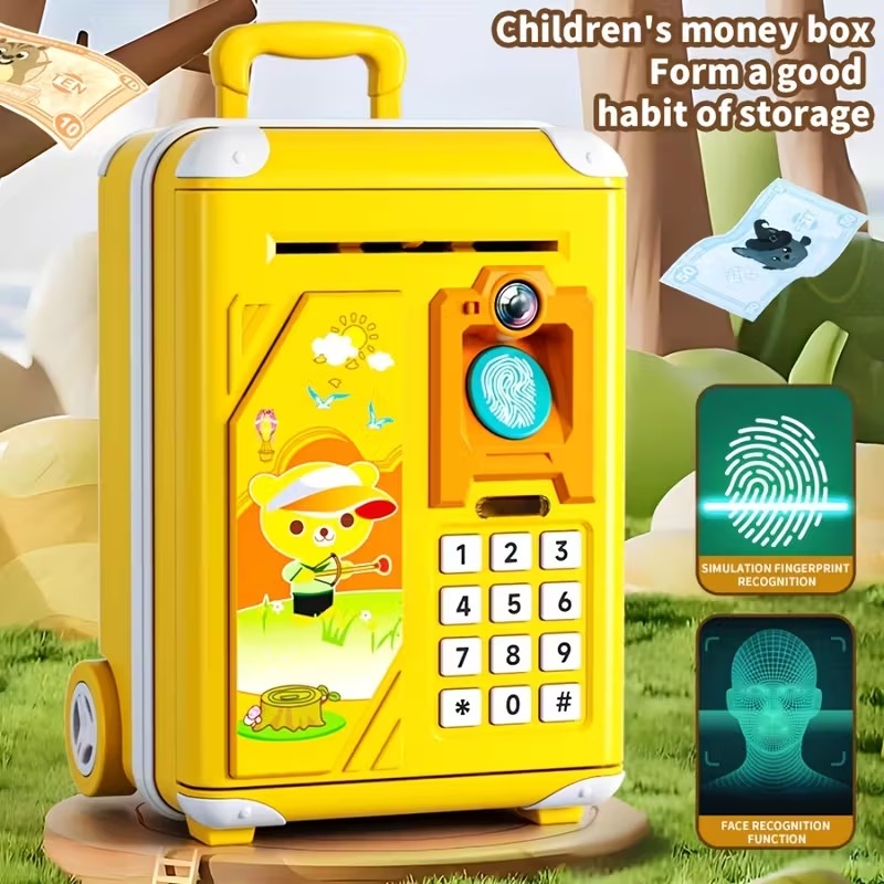 Electronic Mini ATM MACHINE With Fingerprint , Pin , Password Protection , THUM , Face Regonization