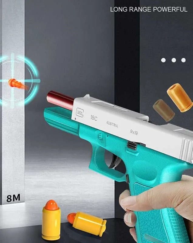 Shell Ejecting Automatic Gun Toy Pistol for Kids