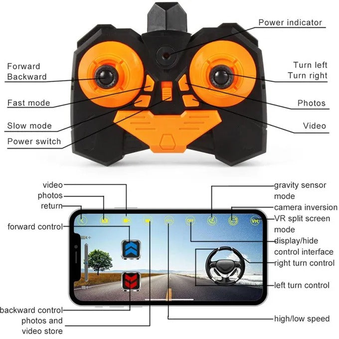 Remote Control Car With Camera WiFi 720P HD FPV Camera, 2.4Ghz 1:18 Sc ...