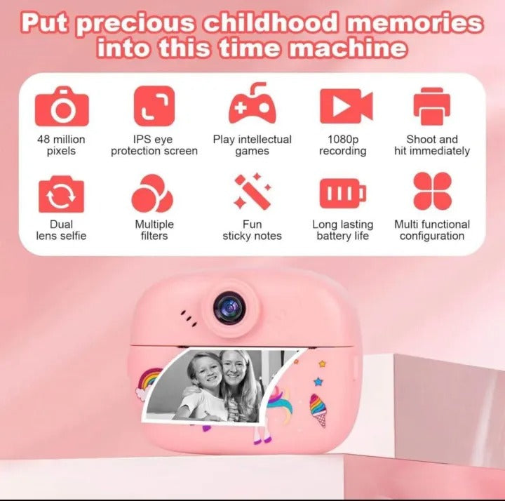 DIGITAL THERMAL PRINT CAMERA 1080P   REAR HD D8S CHILDRENS TIME FRONT/BACK
