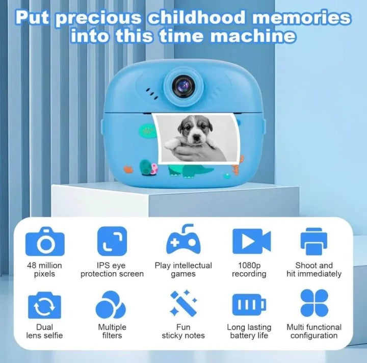 DIGITAL THERMAL PRINT CAMERA 1080P   REAR HD D8S CHILDRENS TIME FRONT/BACK