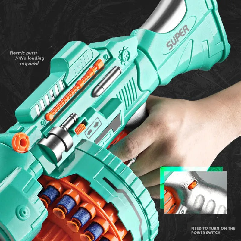 🔥 BLAST Super Gun – Soft Bullet Toy Gun with Automatic Rotation! 🎯🔫