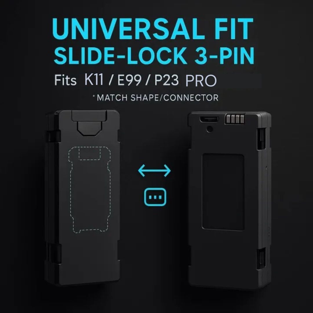 🔋 Rechargeable Drone Battery – Compatible with E99, K11 & P23 Pro Drones! 🚁⚡