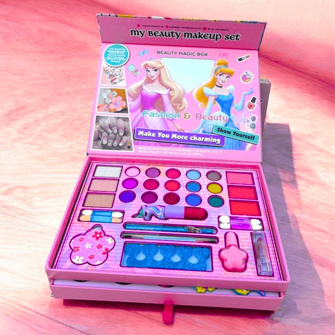 💖 Princess Beauty Makeup Set – Deluxe All-in-One Glam Kit for Little Fashion Queens! 👑✨