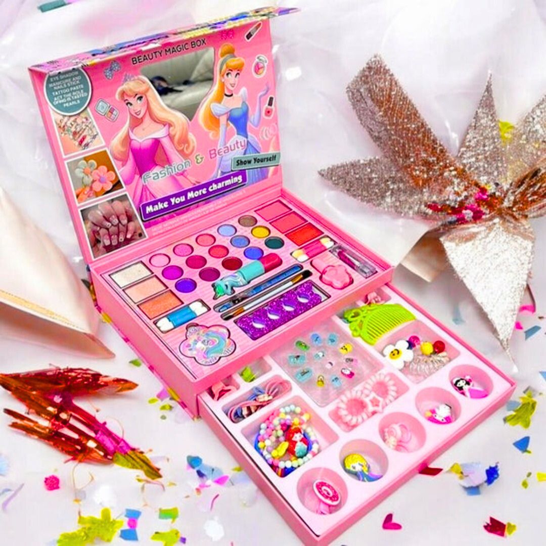 💖 Princess Beauty Makeup Set – Deluxe All-in-One Glam Kit for Little Fashion Queens! 👑✨