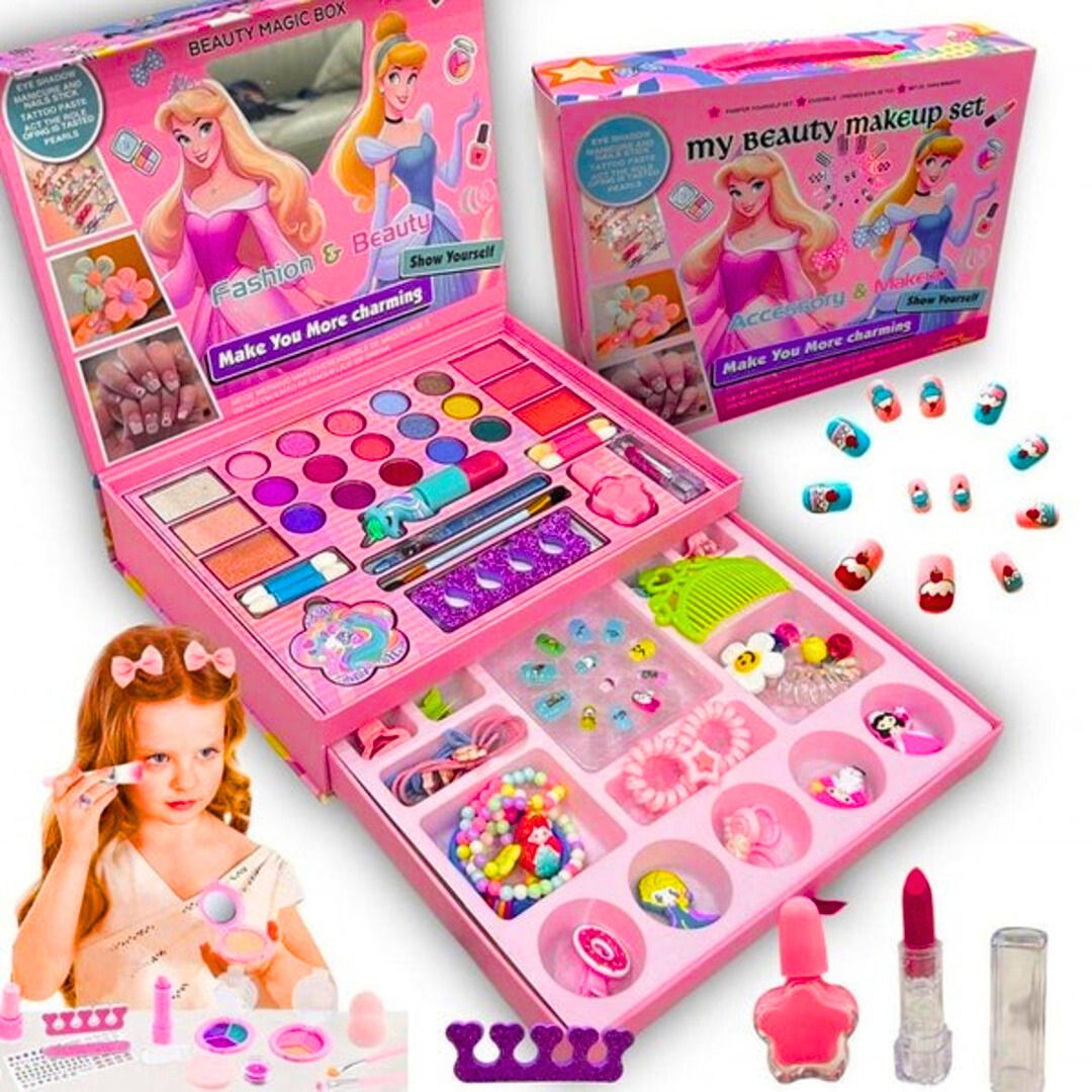 💖 Princess Beauty Makeup Set – Deluxe All-in-One Glam Kit for Little Fashion Queens! 👑✨