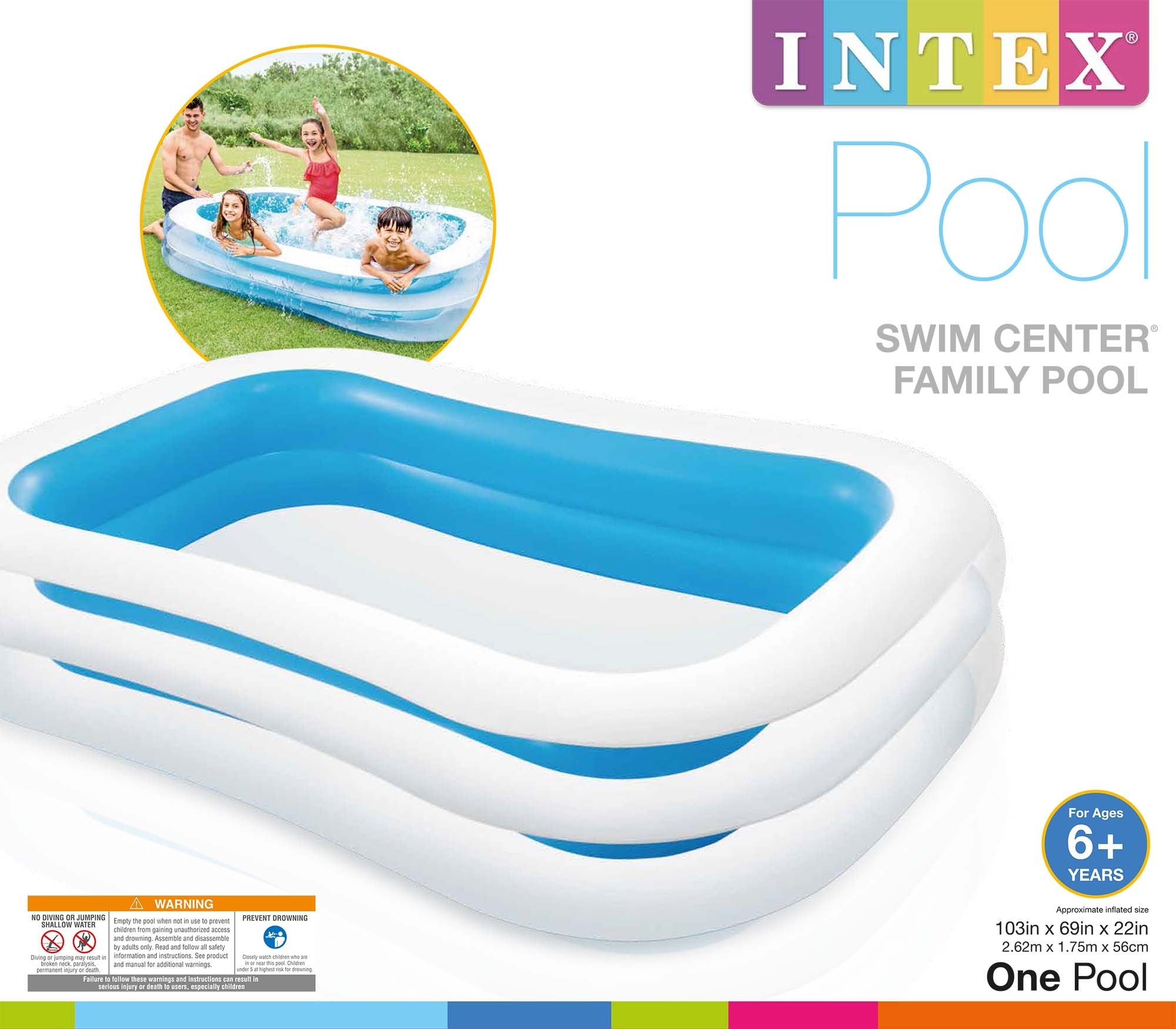 INTEX Swim Center Family Pool ( 103" L x 69" W x 22" H ) - Toymallpk