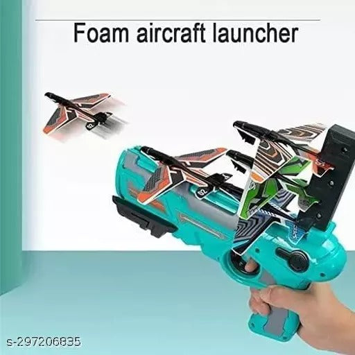 Airplane Launcher Gun Kids Toys Glider Flight Flying Foam Airplane - Toymallpk