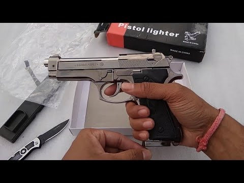 Metal WEIGHT  9 Mm Machine Shaped Cigarette Lighter  HARD PLASTIC BODY 400 GRM WEIGHT