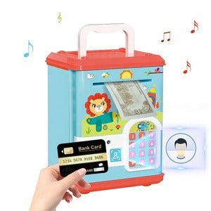 🦁 Electronic Money Suitcase Safe ATM – Kids Digital Piggy Bank with Password & Key Card 💰