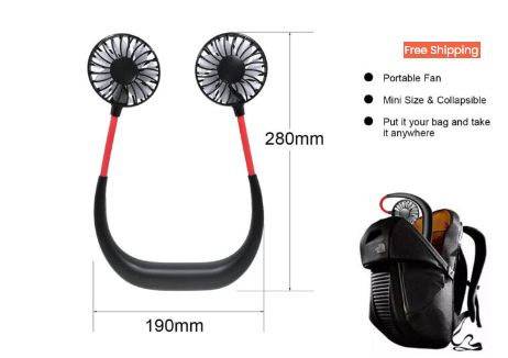 360° Portable Hanging Neck Fan