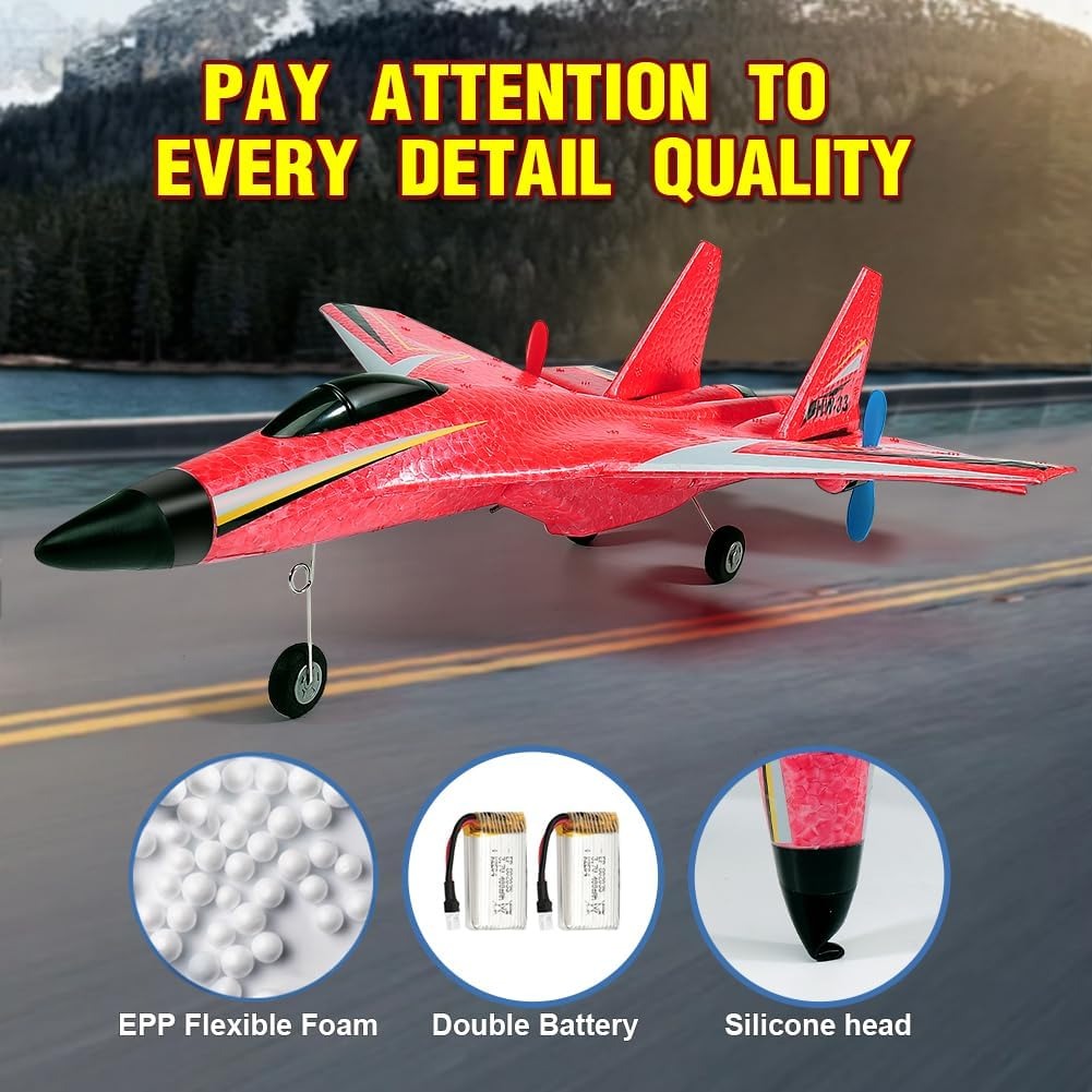 2 CH Rc Plane, Remote Control Airplane for Kids Adult Beginner - 2.4 Ghz Rc Airplane Jet Plane with Night Light, Easy to Fly - Plane Toy for Boys Age 8-12