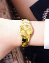 Golden Ladies Fashion Watch - Imported Quality