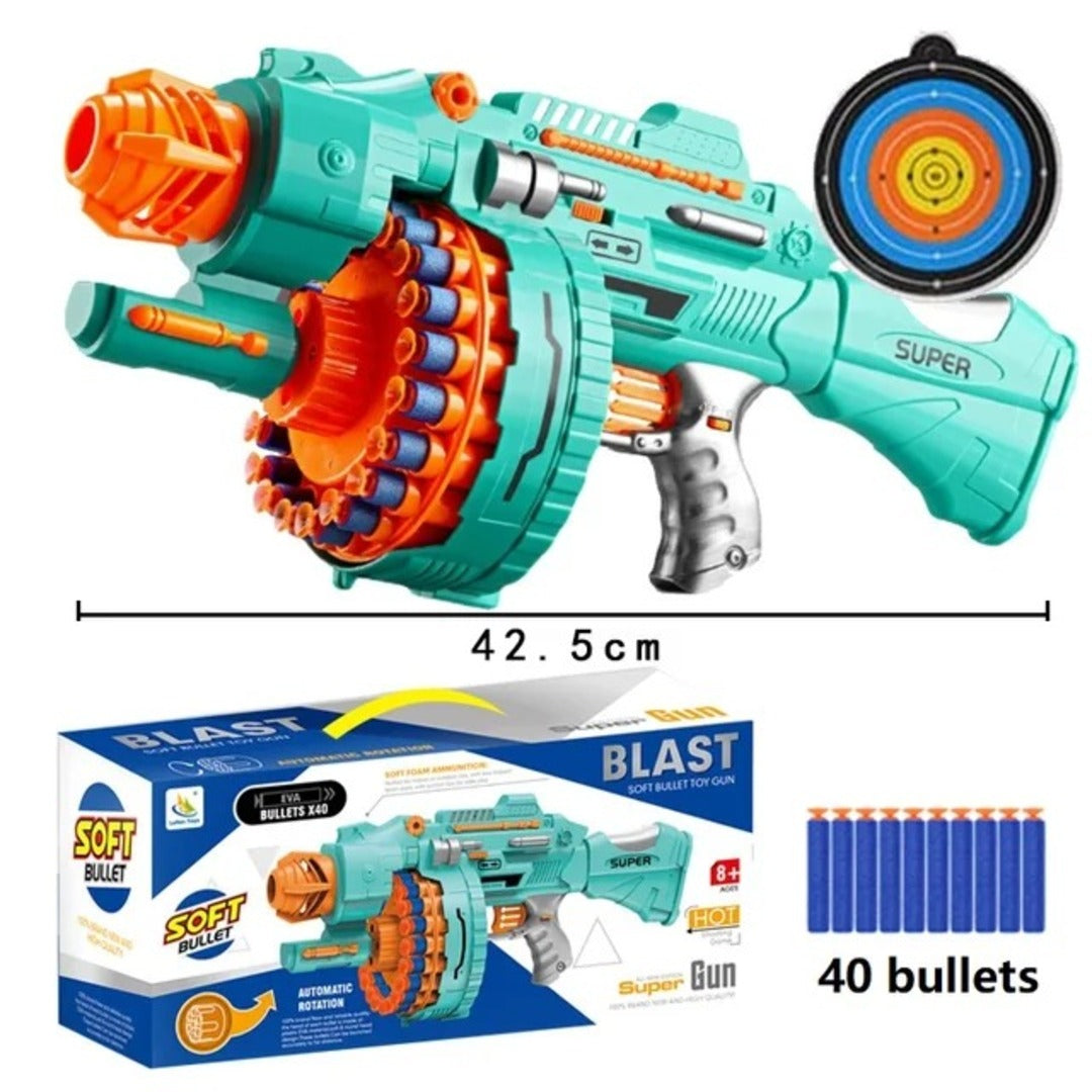 🔥 BLAST Super Gun – Soft Bullet Toy Gun with Automatic Rotation! 🎯🔫