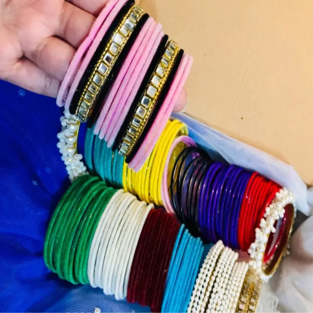 🌈 Elegant Multi-Color Bangles Set – Perfect for Every Occasion!