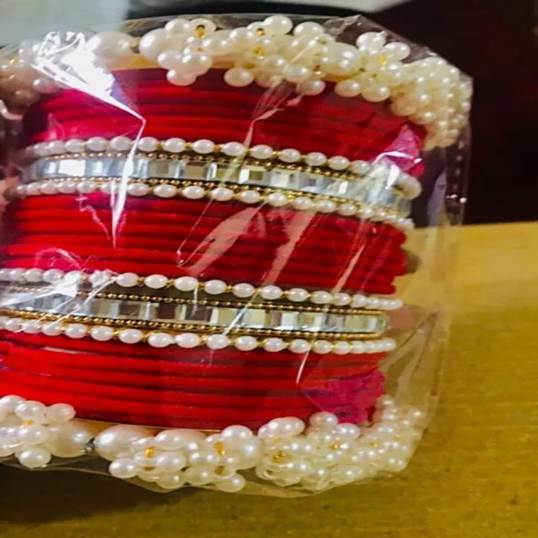 Trendy pearl Gajra Bangles with White Pearls/Beads