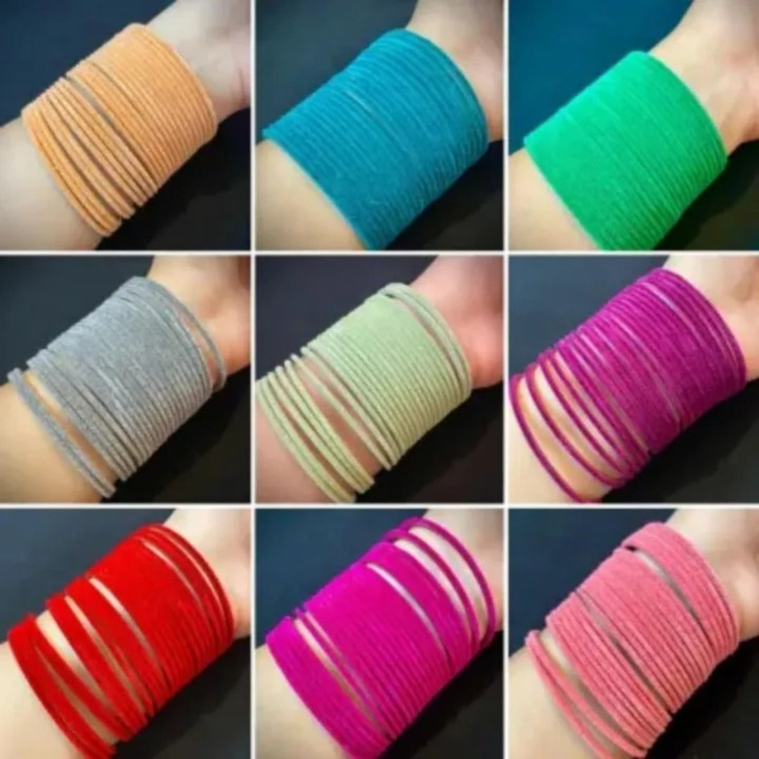 Velvet Glass Bangles for girls and women,  16 colours  include 24 pieces, Wedding package