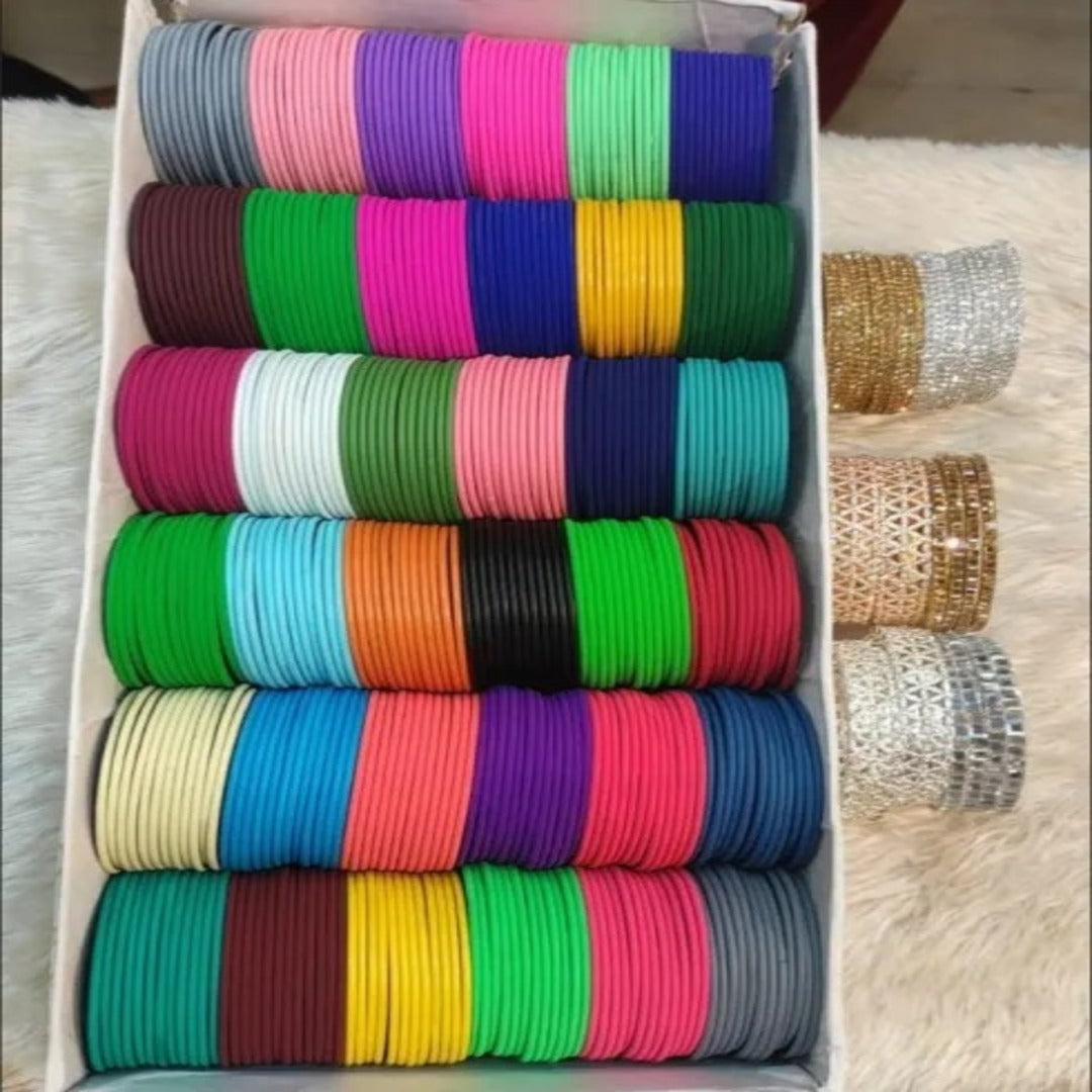 Velvet Glass Bangles for girls and women,  16 colours  include 24 pieces, Wedding package