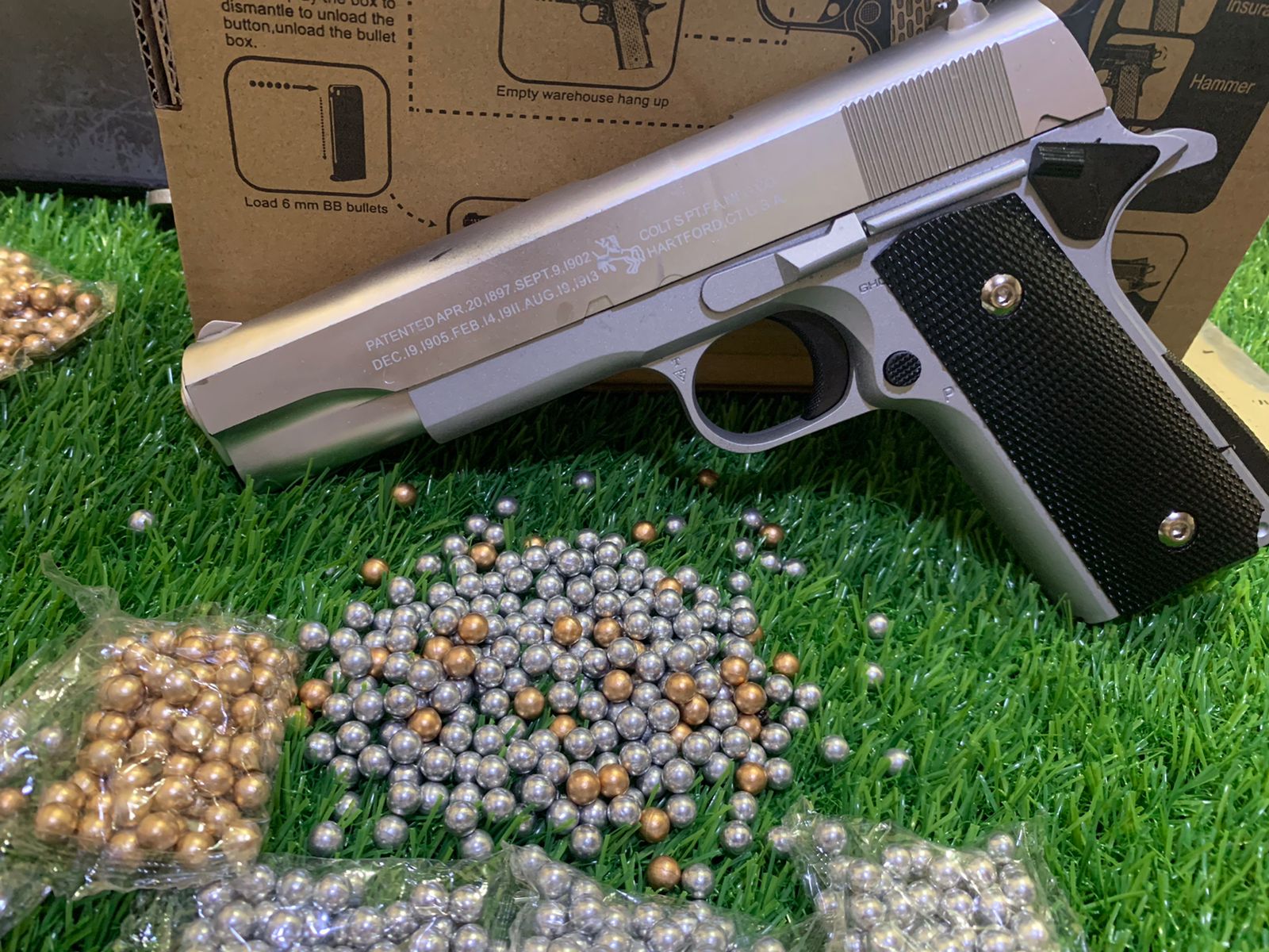 HAWK MODEL 1911 PLASTIC BODY METAL PARTS AND HEAVY WEIGHT LIKE REAL MACHINE