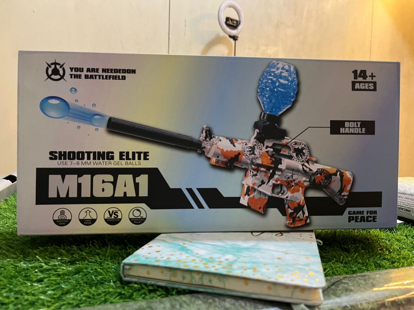 M16A1 Gel Blaster Shooting Elite Gun : 7-8MM Water Gel Balls Automatic And Manual 2in1