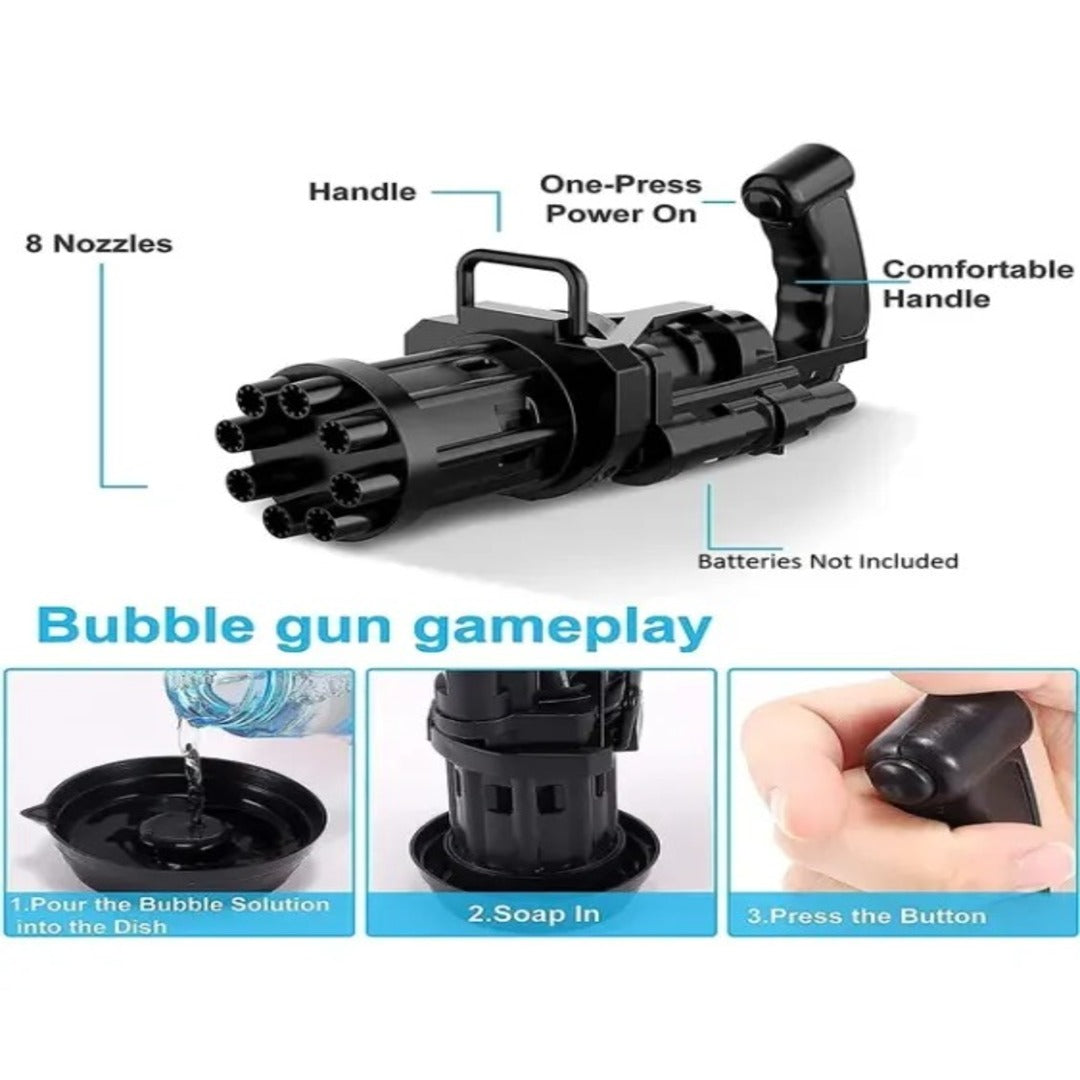 8 Hole massive Bubble Gun Gattling Toy Automatic Electric Bubble Maker Machine glue Gun (Copy)