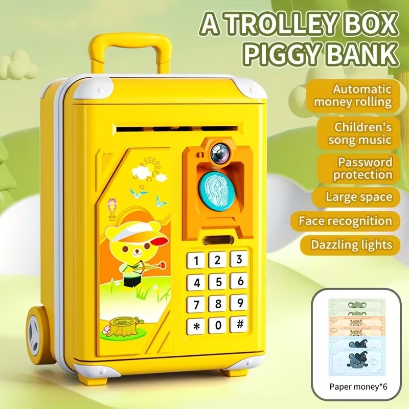 Electronic Mini ATM MACHINE With Fingerprint , Pin , Password Protection , THUM , Face Regonization